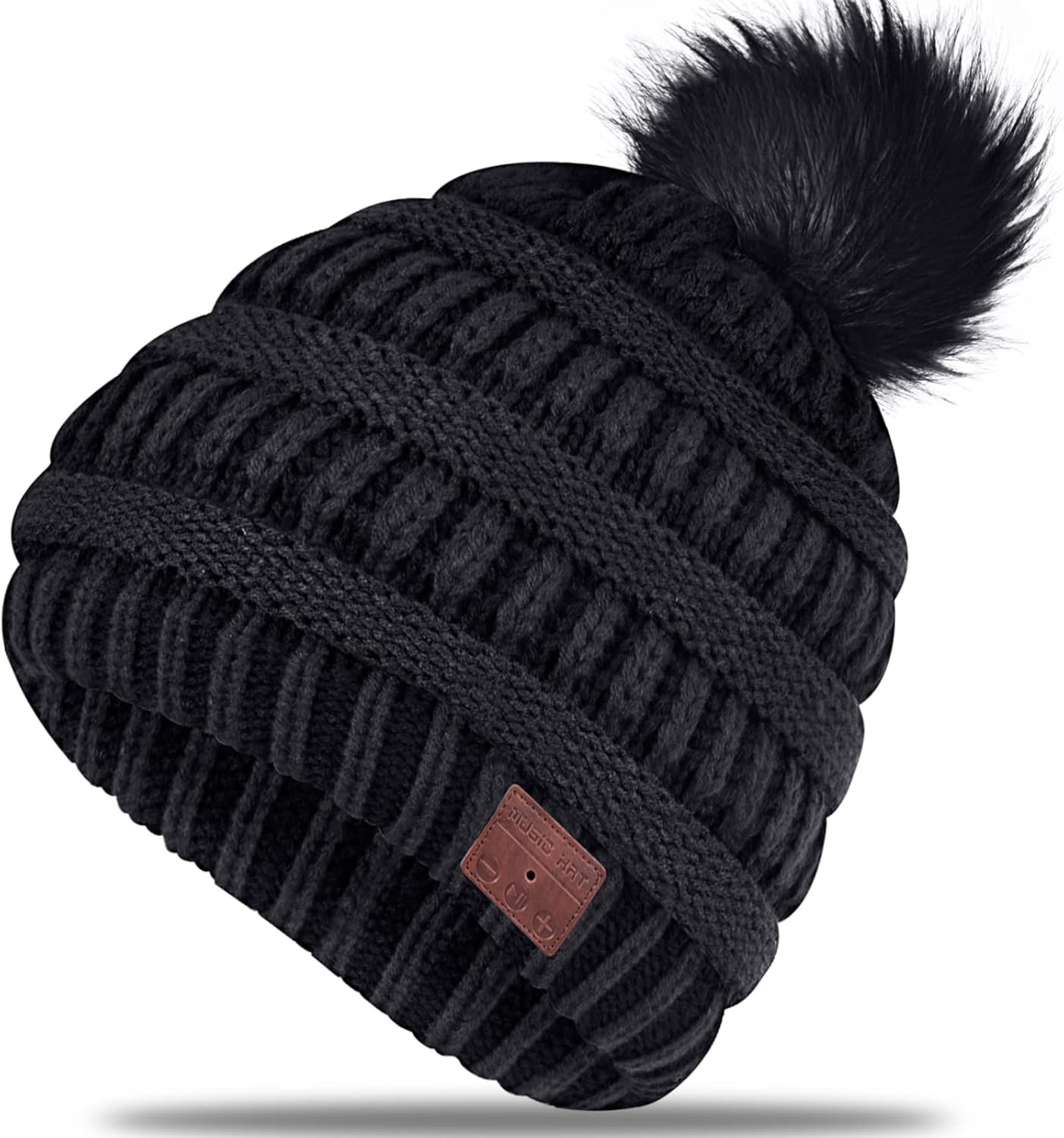 Black Beanie with pom pom